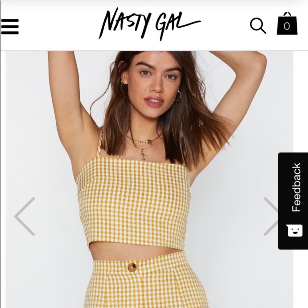 NWOT Nasty Gal Gingham Crop Top
